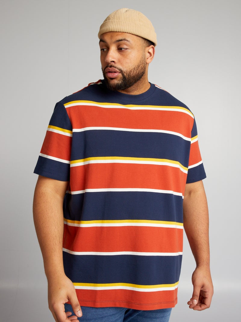 T-shirt em tecido picado Laranja - Kiabi