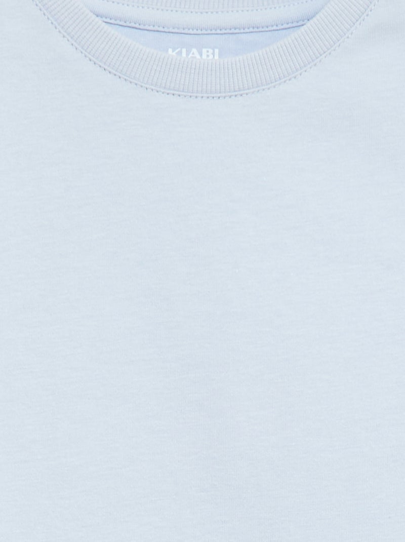 T-shirt em Tough Cotton mangas curtas Azul - Kiabi