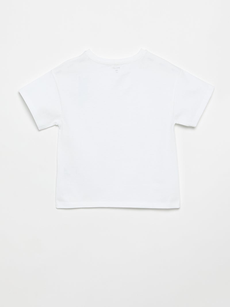 T-shirt em Tough Cotton mangas curtas Branco - Kiabi