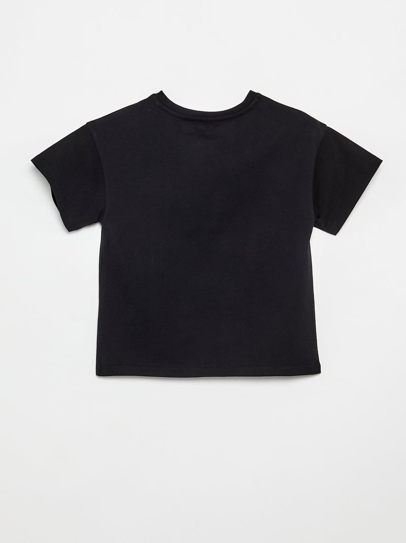 T-shirt em Tough Cotton mangas curtas Preto - Kiabi
