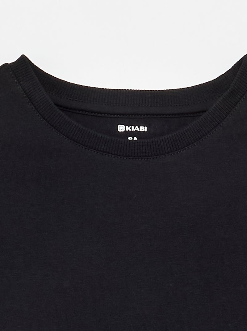 T-shirt em Tough Cotton mangas curtas Preto - Kiabi