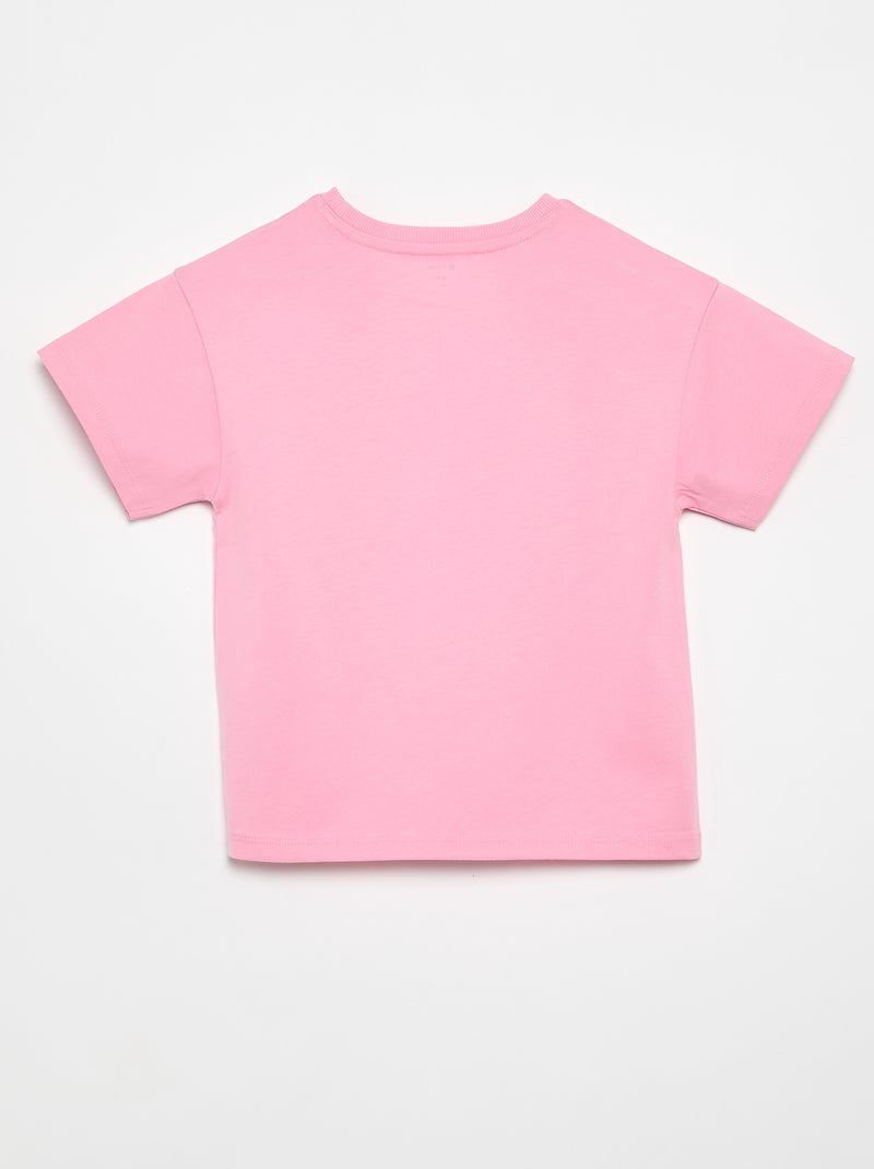 T-shirt em Tough Cotton mangas curtas Rosa - Kiabi
