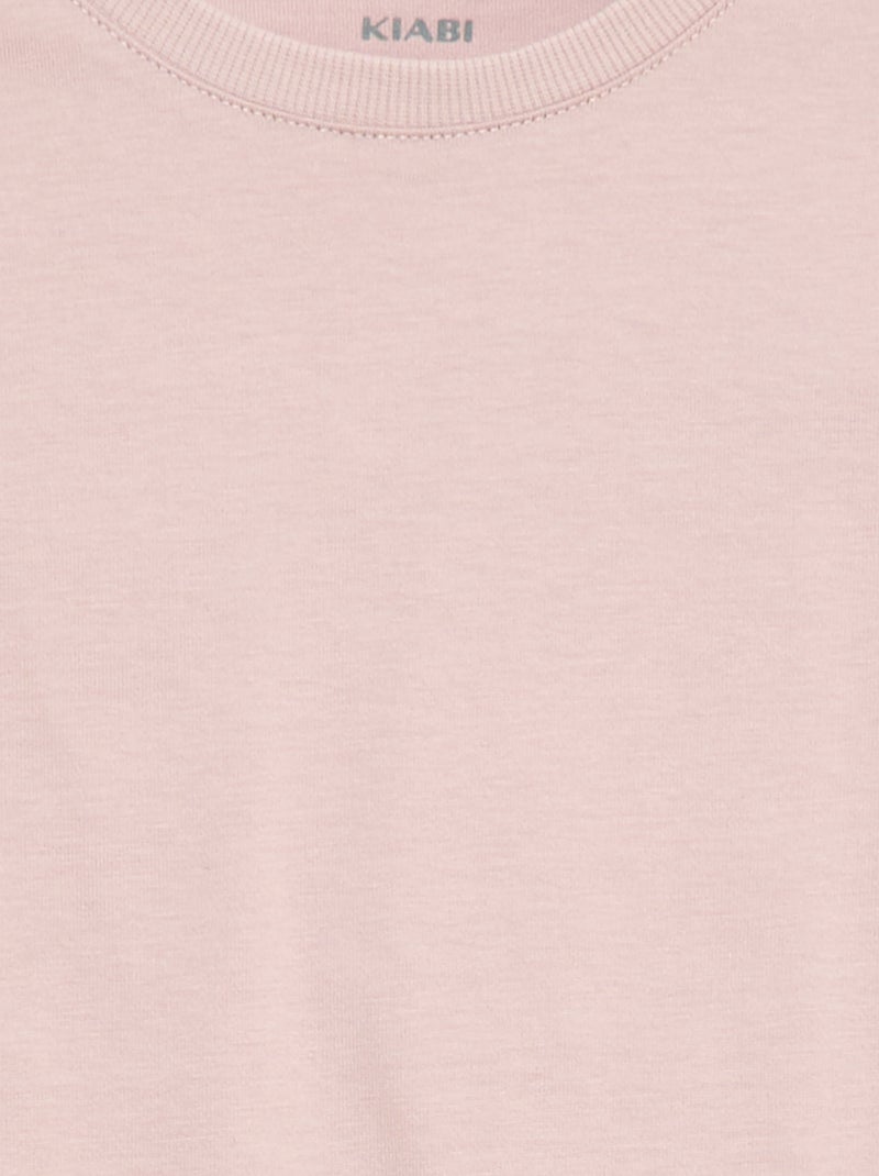 T-shirt em Tough Cotton mangas curtas Violeta - Kiabi
