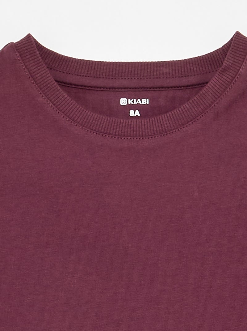 T-shirt em Tough Cotton mangas curtas Violeta - Kiabi