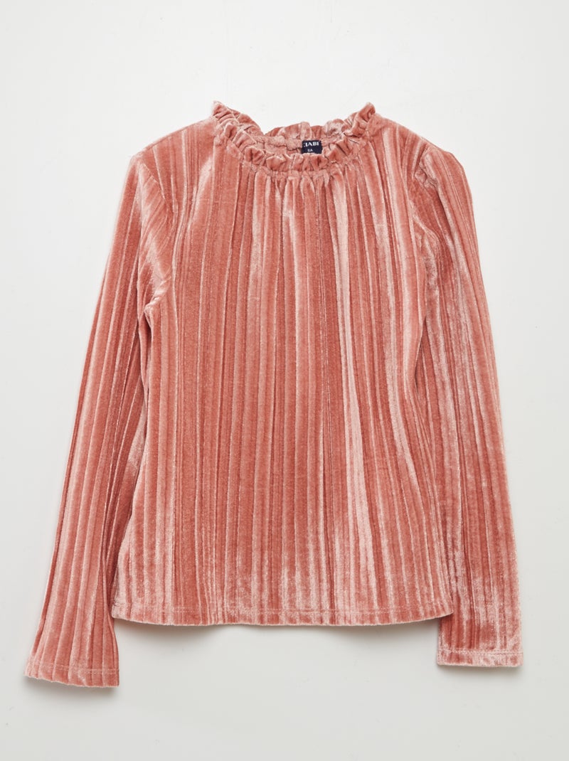 T-shirt em veludo ROSA - Kiabi