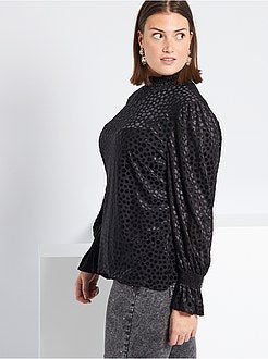 T-shirt em voile e veludo - Kiabi