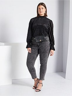 T-shirt em voile e veludo - Kiabi