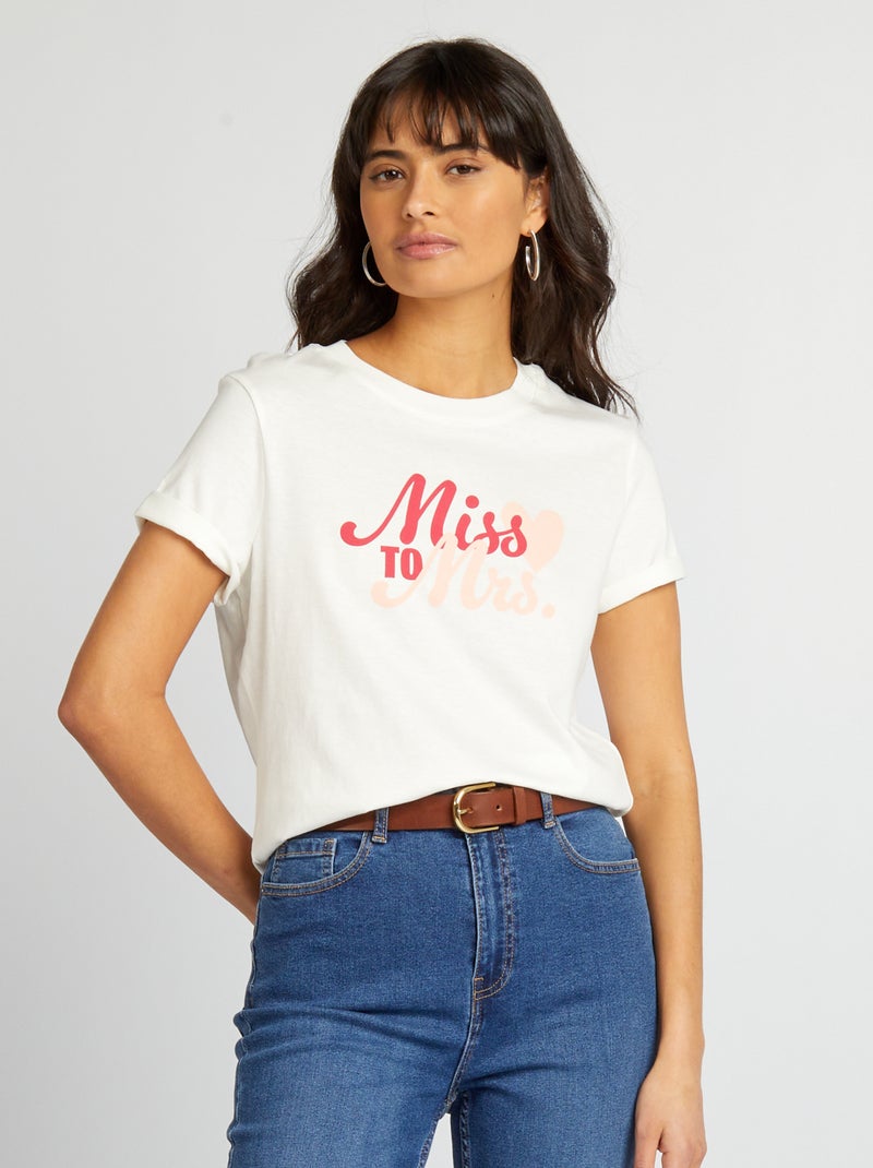 T-shirt especial despedida de solteira BRANCO - Kiabi