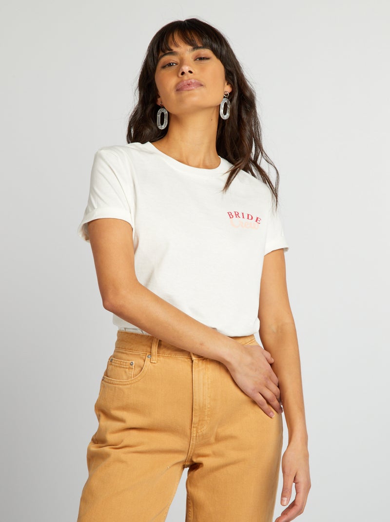 T-shirt especial despedida de solteira BRANCO - Kiabi
