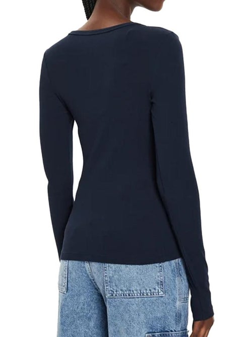T-shirt essencial de manga comprida para mulher tommy hilfiger azul-marinho - Kiabi