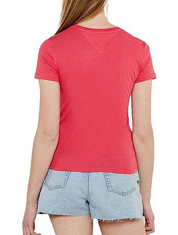 T-shirt Essencial Rosa para Mulher Tommy Hilfiger