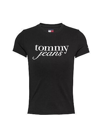 T-shirt Essencial Tommy Hilfiger para Mulher em Preto