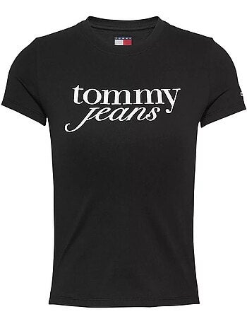 T-shirt Essencial Tommy Hilfiger para Mulher em Preto