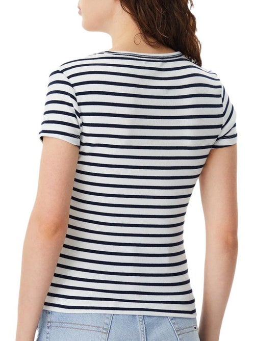T-shirt Essencial Tommy Hilfiger para Mulher em Preto/Branco - Kiabi T-shirt Essencial Tommy Hilfiger para Mulher em Preto/Branco - Kiabi