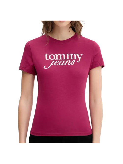 T-shirt essencial tommy hilfiger para mulher rosa/branco - Kiabi T-shirt essencial tommy hilfiger para mulher rosa/branco - Kiabi