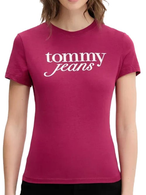 T-shirt essencial tommy hilfiger para mulher rosa/branco - Kiabi T-shirt essencial tommy hilfiger para mulher rosa/branco - Kiabi