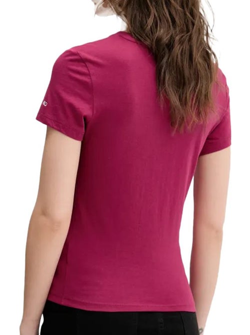 T-shirt essencial tommy hilfiger para mulher rosa/branco - Kiabi T-shirt essencial tommy hilfiger para mulher rosa/branco - Kiabi