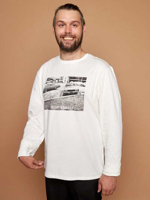 T-shirt estampada - coleção fácil de vestir - Kiabi