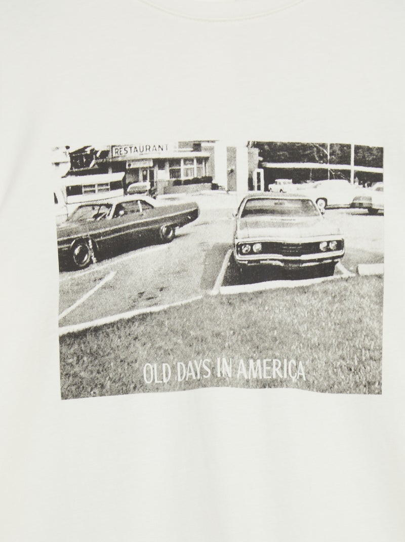 T-shirt estampada - coleção fácil de vestir BRANCO - Kiabi