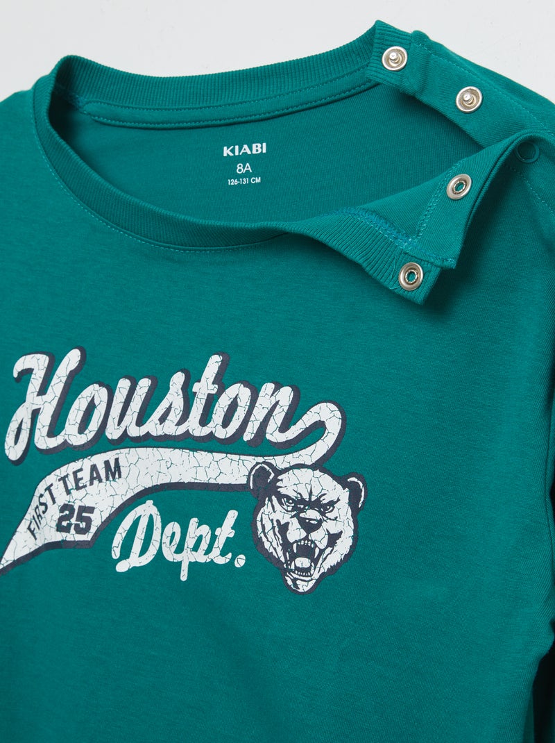 T-shirt estampada - coleção fácil de vestir VERDE - Kiabi