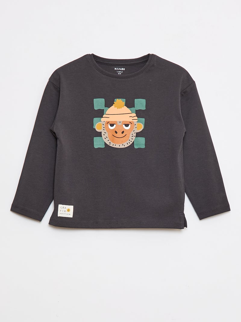 T-shirt estampada  - Grafik Edition Cinza - Kiabi