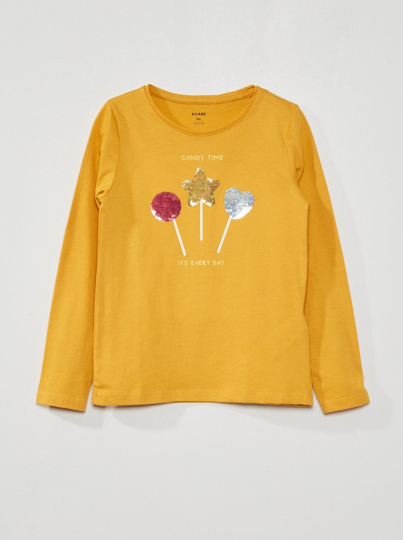 T-shirt estampada  - Manga curta AMARELO - Kiabi