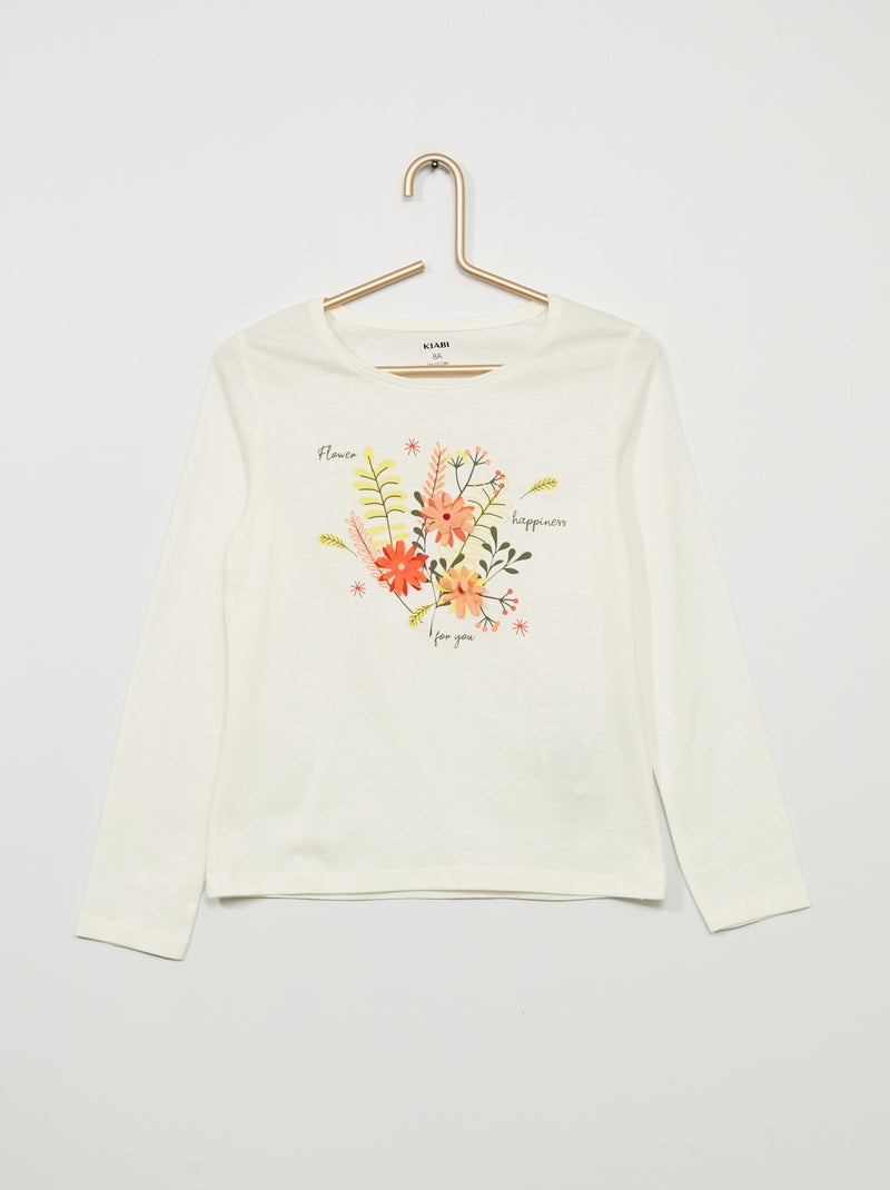 T-shirt estampada  - Manga curta BEGE - Kiabi