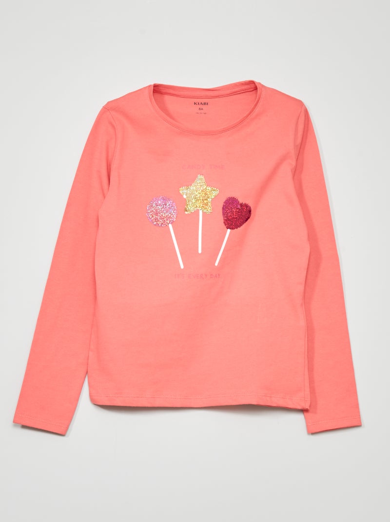 T-shirt estampada  - Manga curta ROSA - Kiabi