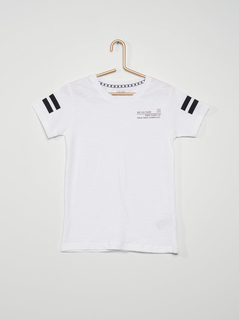 T-shirt estampada à frente Branco - Kiabi