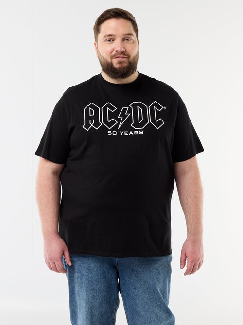 T-shirt estampada à frente e atrás 'ACDC' de manga curta - Kiabi
