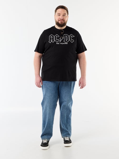 T-shirt estampada à frente e atrás 'ACDC' de manga curta - Kiabi
