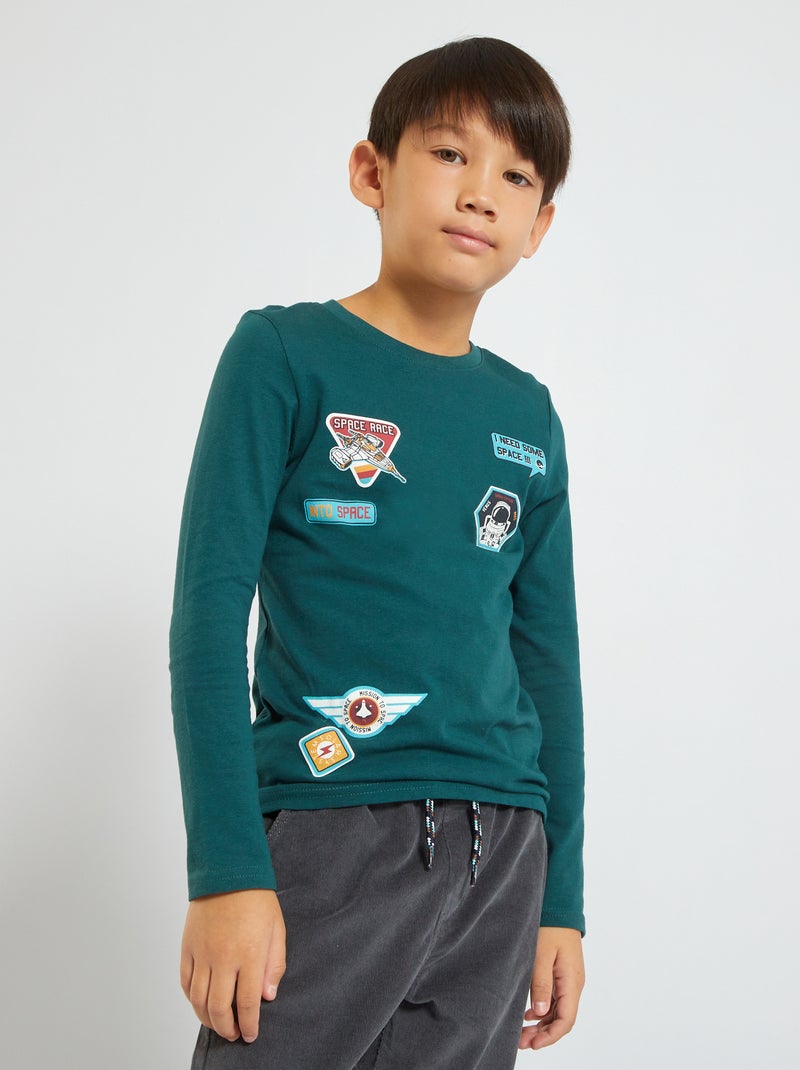 T-shirt estampada 'Astronauta' VERDE - Kiabi
