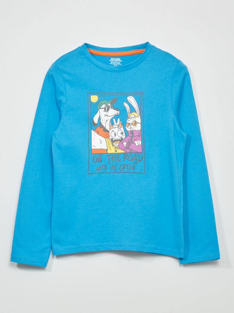 T-shirt estampada AZUL - Kiabi