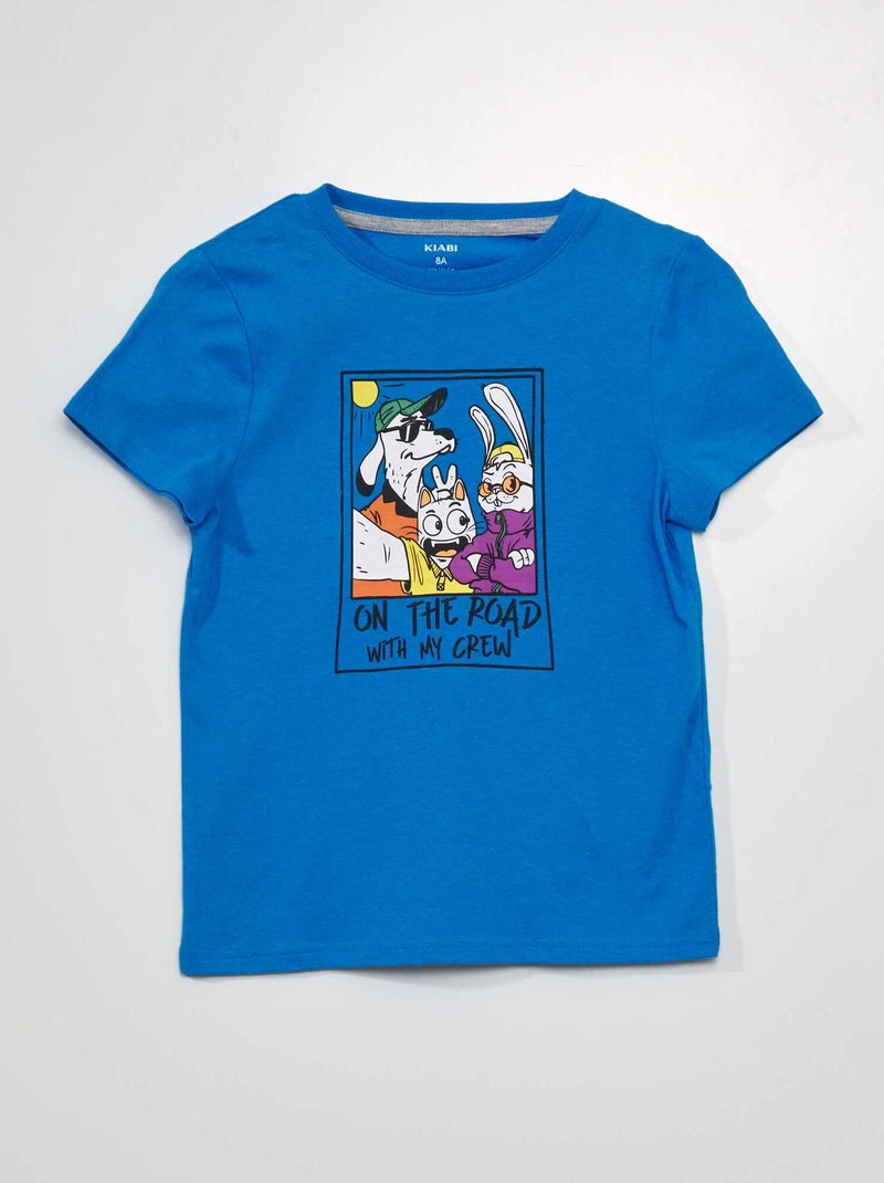 T-shirt estampada AZUL - Kiabi