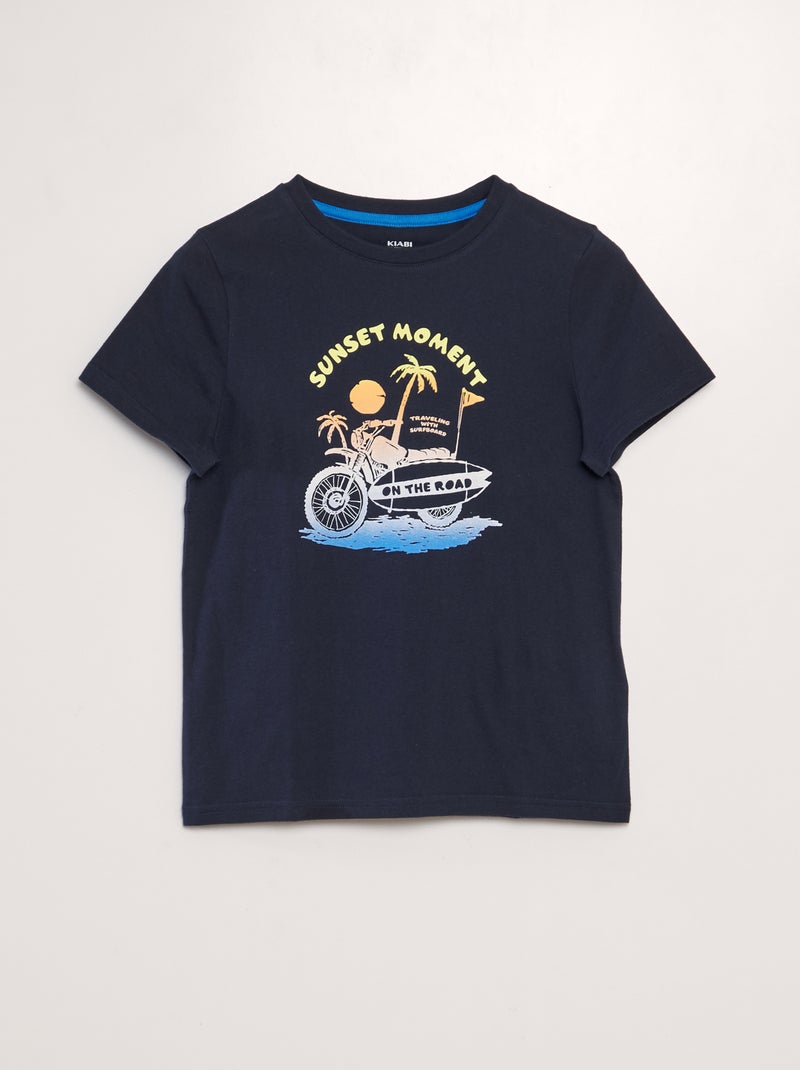 T-shirt estampada AZUL - Kiabi
