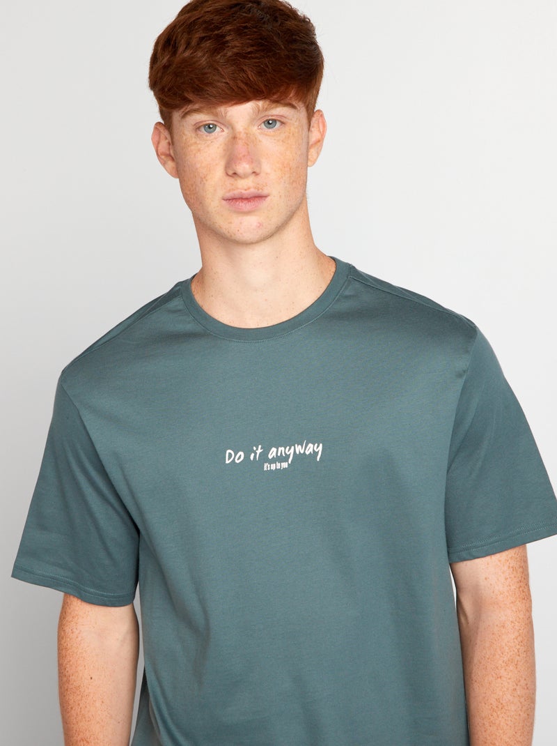 T-shirt estampada AZUL - Kiabi