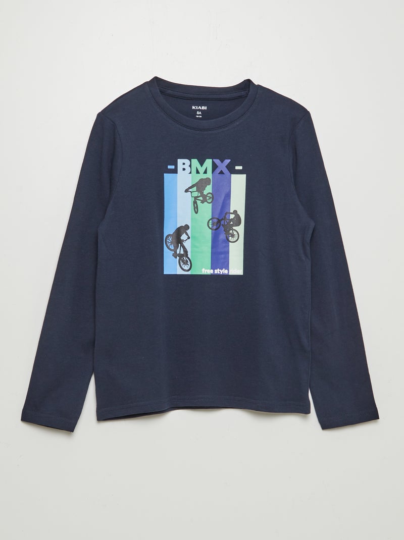 T-shirt estampada AZUL - Kiabi
