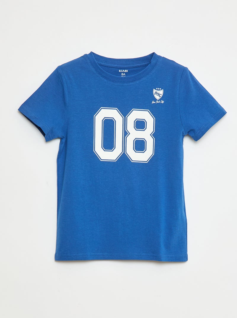 T-shirt estampada Azul - Kiabi