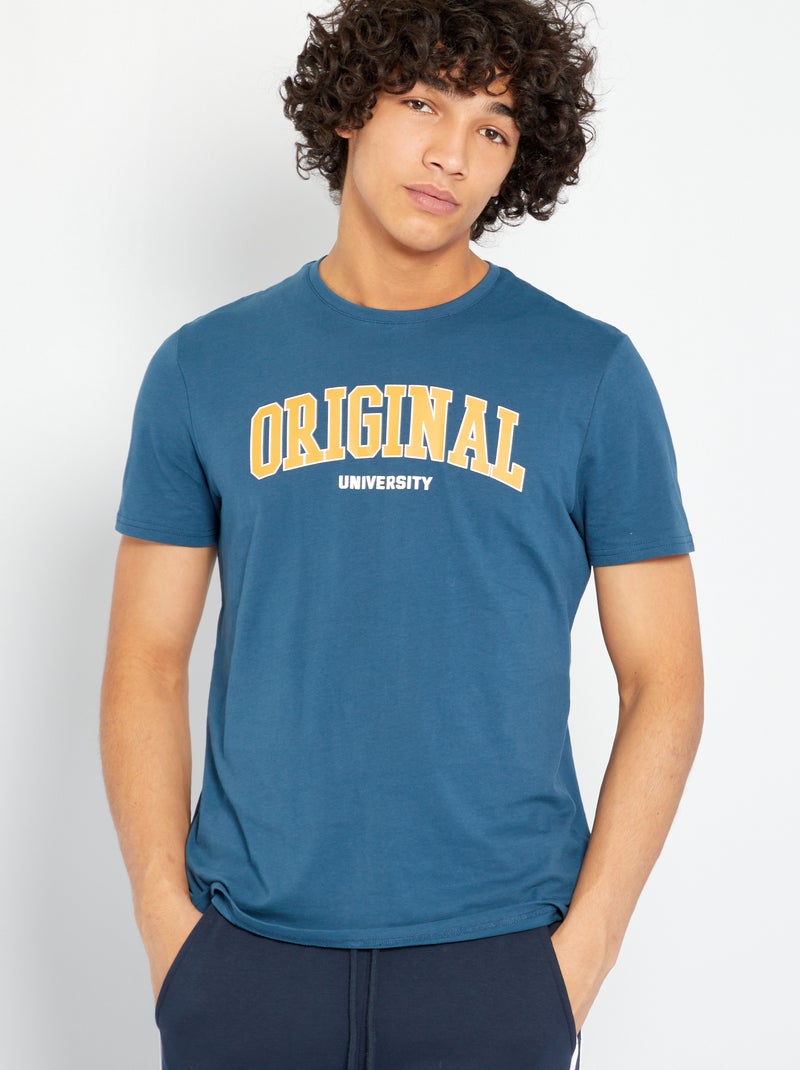 T-shirt estampada AZUL - Kiabi