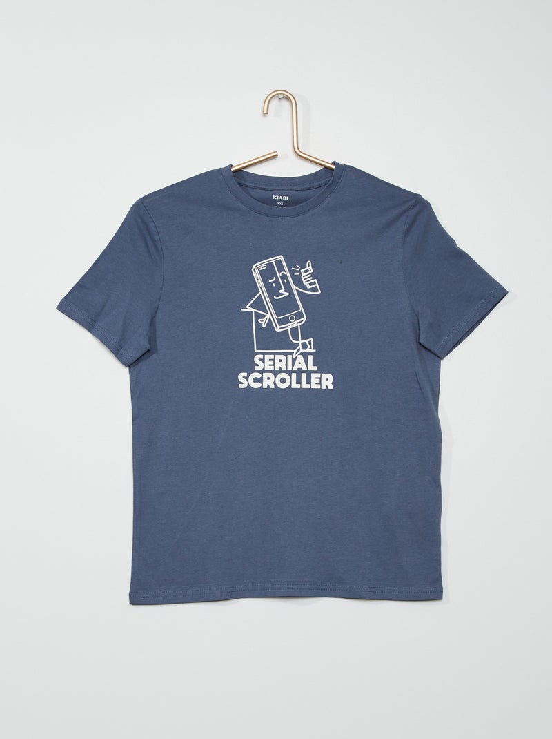 T-shirt estampada AZUL - Kiabi