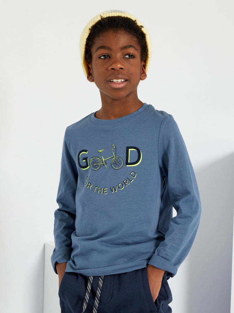 T-shirt estampada AZUL - Kiabi