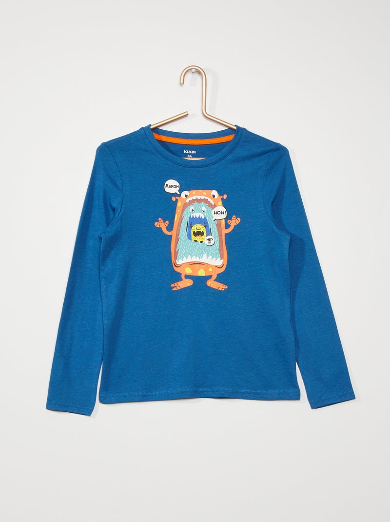 T-shirt estampada AZUL - Kiabi