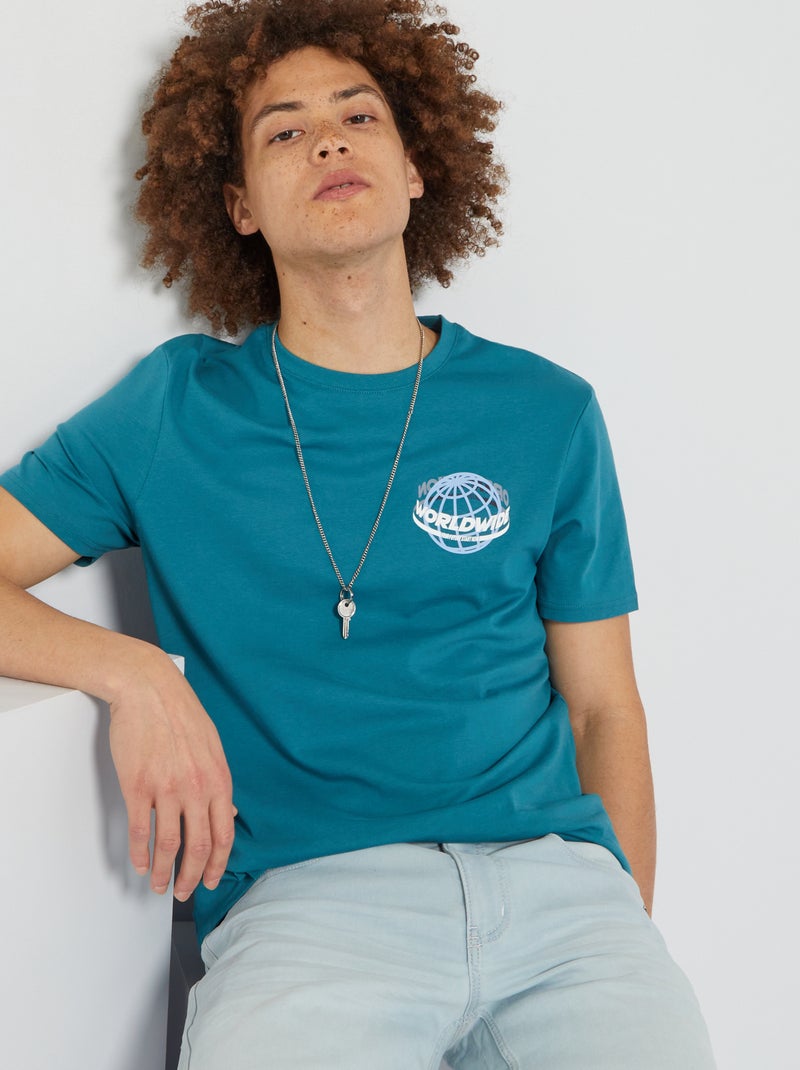 T-shirt estampada AZUL - Kiabi