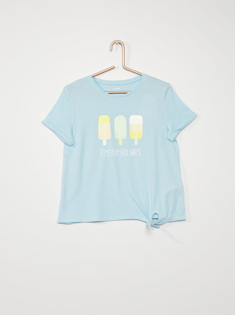 T-shirt estampada AZUL - Kiabi