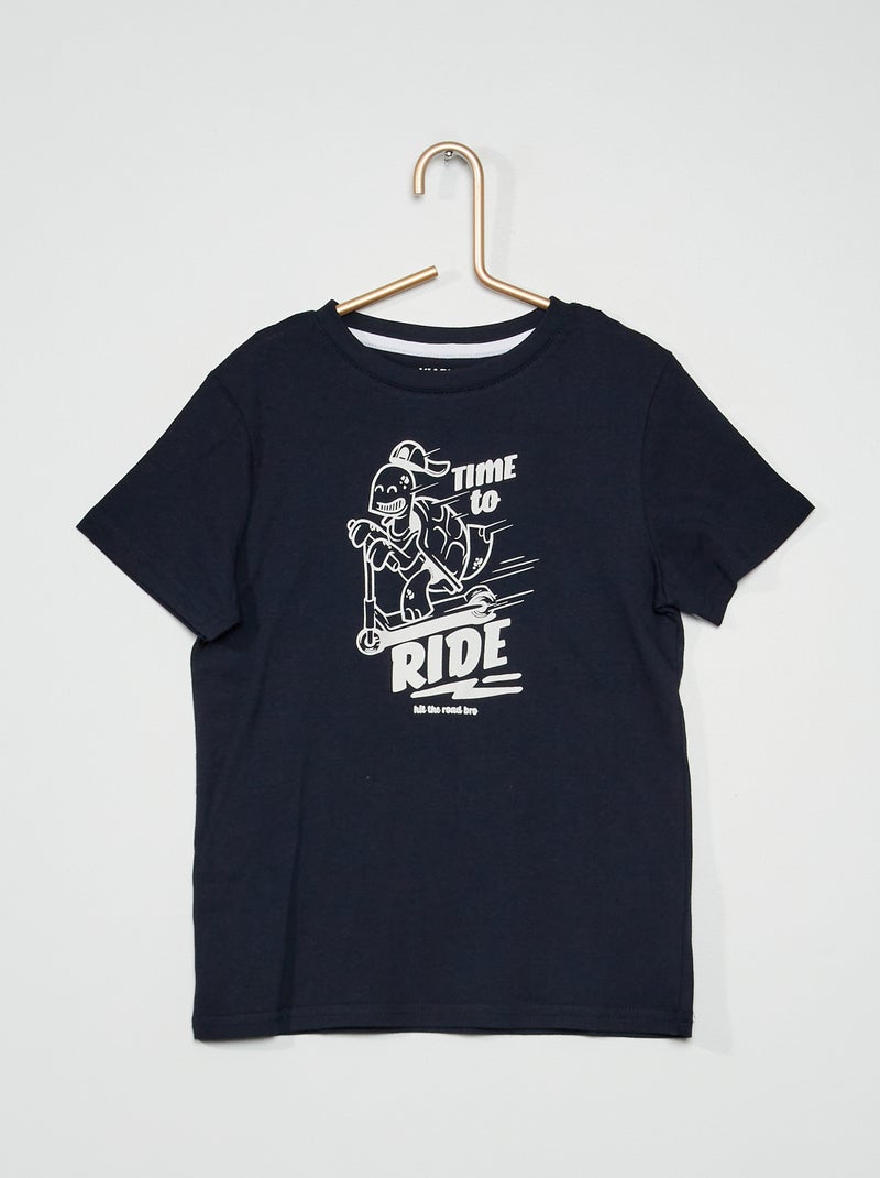 T-shirt estampada AZUL - Kiabi