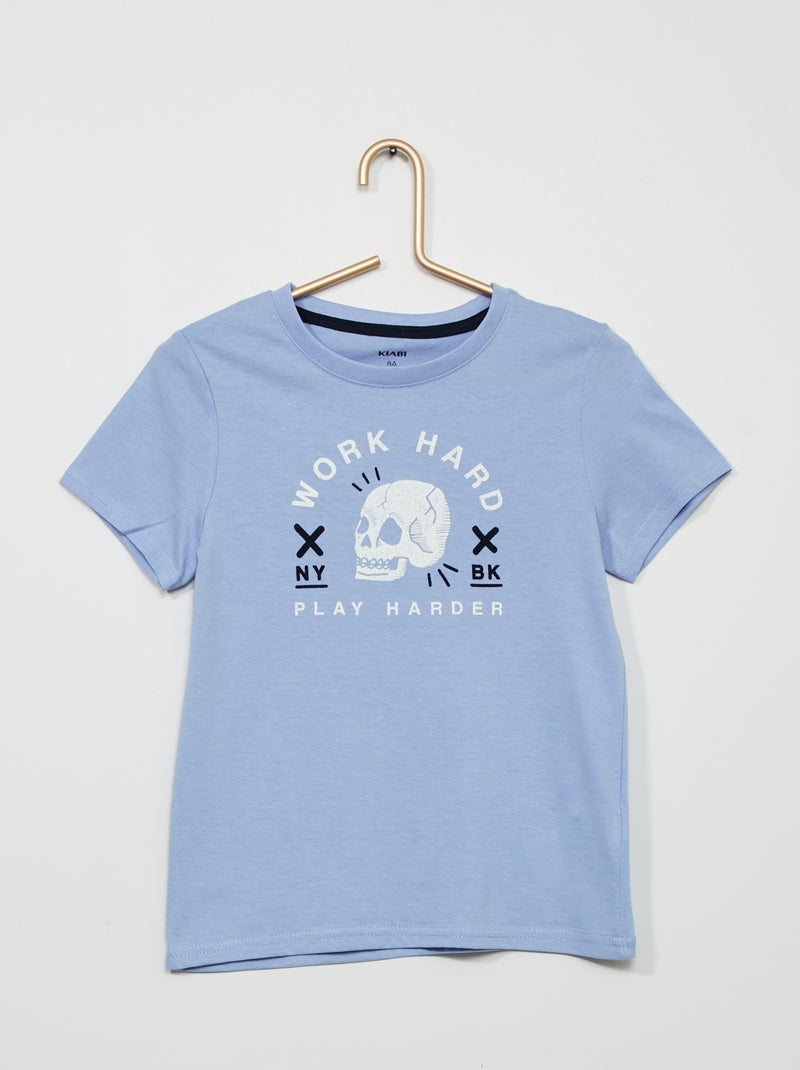 T-shirt estampada AZUL - Kiabi