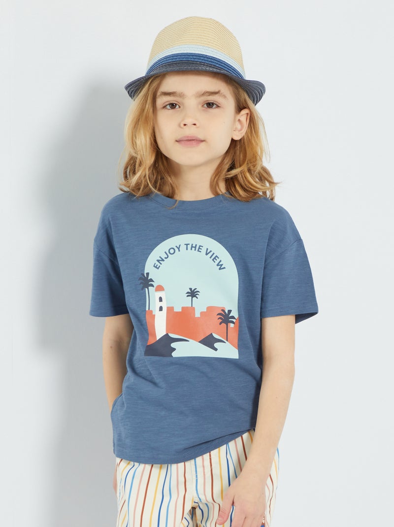 T-shirt estampada AZUL - Kiabi