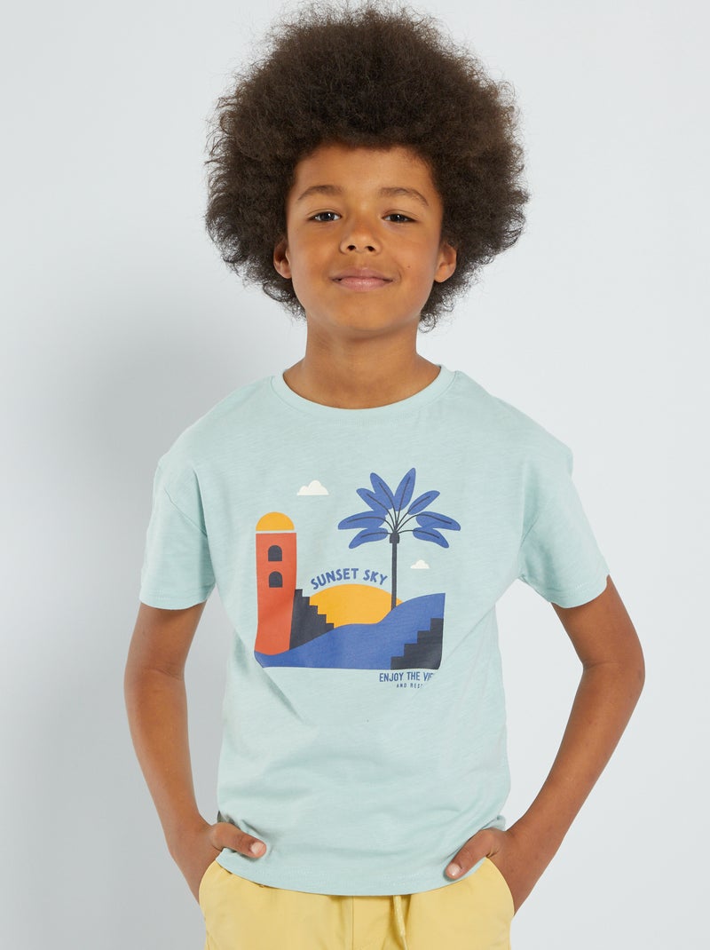 T-shirt estampada AZUL - Kiabi