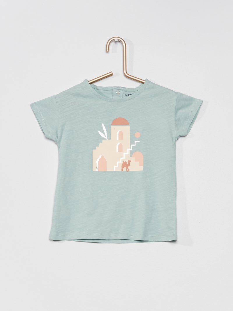 T-shirt estampada AZUL - Kiabi