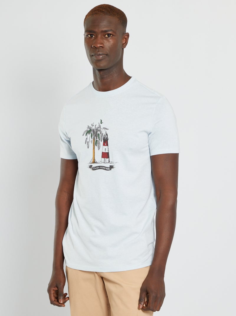 T-shirt estampada AZUL - Kiabi